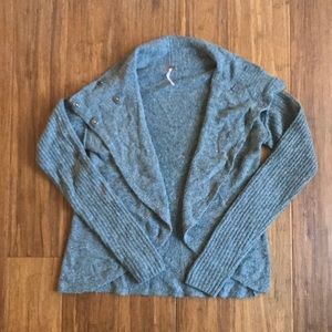 FREE PEOPLE gray cascade cardigan sweater Small